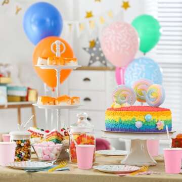 AimFun 100 Pcs Pink Paper Cups 9oz Gradient Pink Party Cups Disposable Coffee Cups Valentine's Day Beverage Drinking Cups for Coquette Bridal Shower Birthday Pink Bow Party Supplies