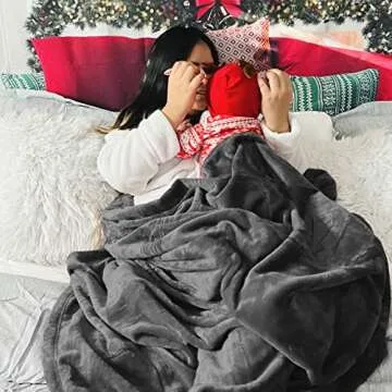 Bedsure Fleece Throw Blanket Dark Grey - 300GSM Blankets for Couch, Sofa, Bed, Soft Lightweight Plush Cozy Throws for Toddlers
