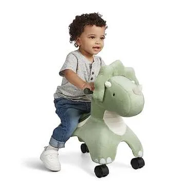 Radio Flyer Dash The Rolling Dinosaur, Ride On Toy for Toddlers Ages 1-3, Green Dinosaur Toy for Kids