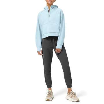 LASLULU Women's Zip Up Cropped Hoodie for Fall 2024