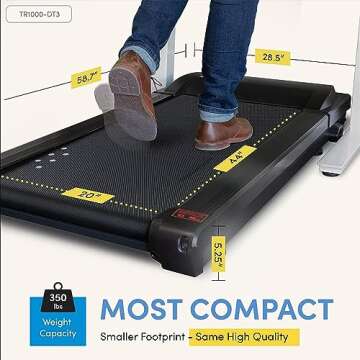 LifeSpan Fitness – TR5000-DT3 Under Desk Walking Pad Treadmill for Home Workout & Office Use, Whisper Quiet Under Table Treadmill, 0.4 to 4.0 mph Portable Treadmill, LED Retro Console