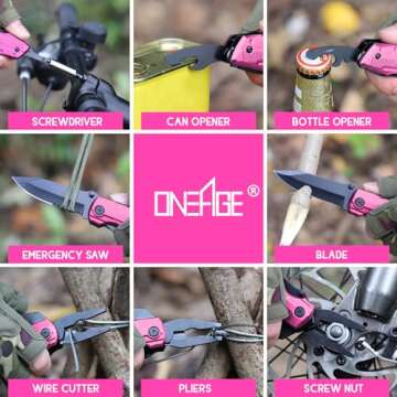 Gifts for Women Wife Best Friend Girlfriend Her, Pin-k Multitool Knife - Christmas Birthday Gifts for Women, Anniversary, Bridesmaid Gifts, Gifts for Women Who Have Everything, Mothers Day Gifts