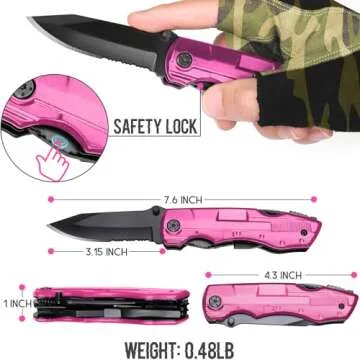 Gifts for Women Wife Best Friend Girlfriend Her, Pin-k Multitool Knife - Christmas Birthday Gifts for Women, Anniversary, Bridesmaid Gifts, Gifts for Women Who Have Everything, Mothers Day Gifts