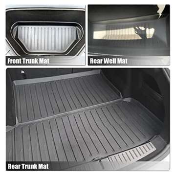 KIKIMO Floor Mats for Tesla Model S & Model S Plaid 2021-2023 2024, for Tesla Model S Accessories, All Weather Floor Mat Front Rear Cargo Liner Mat, OEM Waterproof Anti-Slip Floor Mat Custom Fit