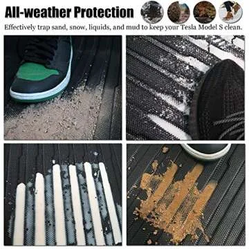 KIKIMO Floor Mats for Tesla Model S & Model S Plaid 2021-2023 2024, for Tesla Model S Accessories, All Weather Floor Mat Front Rear Cargo Liner Mat, OEM Waterproof Anti-Slip Floor Mat Custom Fit