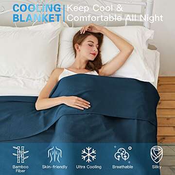 AmyHomie Cooling Blanket - Lightweight Rayon Summer Comfort