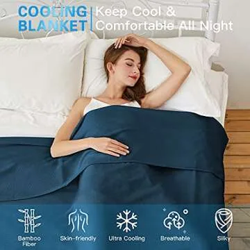 AmyHomie Cooling Blanket - Lightweight Rayon Summer Comfort
