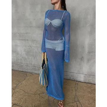 Trendy ROAONOCOMO Crochet Maxi Dress for Women