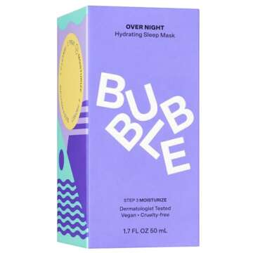 Skincare Bubble Overnight Hydrating Sleep Cream Mask, Cruelty-free skincare - Leave-on Mask, All Skin Types, 1.7 fl oz/ 50mL.