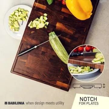 American Black-Walnut Cutting Board (ExtraThick 1,7"), Premium Quality & Professional Butcher Block. Heavy duty end-grain wood chopping board (Oil bottle & Plate included)