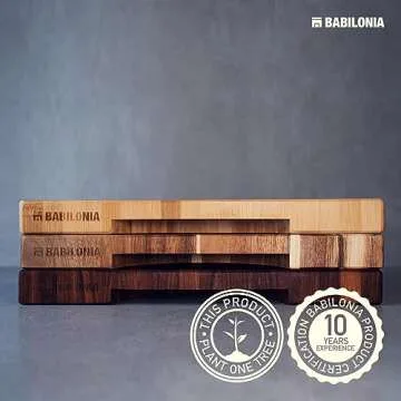 American Black-Walnut Cutting Board (ExtraThick 1,7"), Premium Quality & Professional Butcher Block. Heavy duty end-grain wood chopping board (Oil bottle & Plate included)