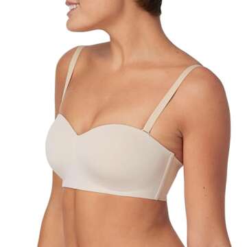 Maidenform Women's Pure Comfort Strapless Wireless DM7685 Bra, Almond, Medium US