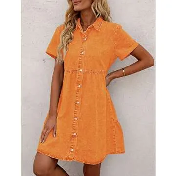 GRAPENT Denim Babydoll Dress for Women – Stylish & Comfortable