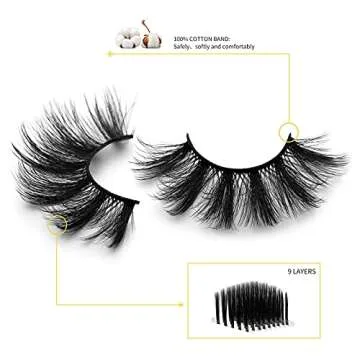 KOUSEI Cat Eye Fluffy Lashes - 10 Pairs Faux Mink