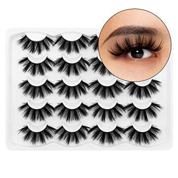 KOUSEI Cat Eye Fluffy Lashes - 10 Pairs Faux Mink