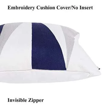 baibu Embroidered Throw Pillow Covers - Stylish Cotton Case