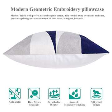 baibu Embroidered Throw Pillow Covers - Stylish Cotton Case