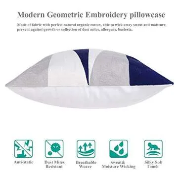 baibu Embroidered Throw Pillow Covers - Stylish Cotton Case