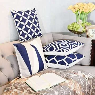 baibu Embroidered Throw Pillow Covers - Stylish Cotton Case