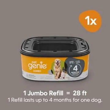 Pet Genie – Jumbo refill 1-pack – Up to 4 months of supply - Ultimate odor control dog poop bags
