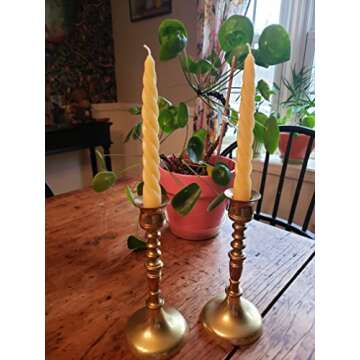 7" Spiral Beeswax Tapers (set of 2)