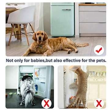 EUDEMON Home Refrigerator Fridge Freezer Door Lock Latch Catch Toddler Kids Child Baby Safety Lock Easy to Install no Tools Need or Drill (Grey，1 Pack)