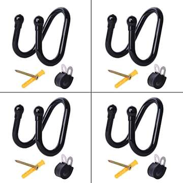 LEVOSHUA 4 Pack Small Adjustable Sword Wall Mount Display Rack Stand Holder Hook Hanger for Sword, Dagger, Axe, Keyblade Vertical or Horizontal Display