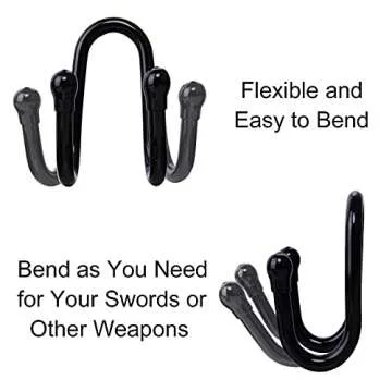 LEVOSHUA 4 Pack Small Adjustable Sword Wall Mount Display Rack Stand Holder Hook Hanger for Sword, Dagger, Axe, Keyblade Vertical or Horizontal Display