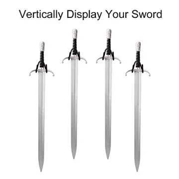 LEVOSHUA 4 Pack Small Adjustable Sword Wall Mount Display Rack Stand Holder Hook Hanger for Sword, Dagger, Axe, Keyblade Vertical or Horizontal Display
