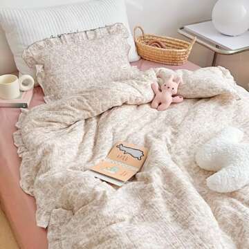 BuLuTu Muslin Cotton Kids Duvet Cover - Floral Design