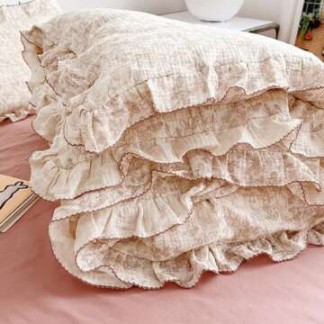 BuLuTu Muslin Cotton Kids Duvet Cover - Floral Design