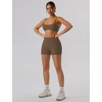 ABOCIW Women's Workout Set Padded Bra High Waist Shorts Outfit