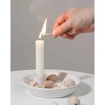 Stylish DN DECONATION Ceramic Candle Holder with Tray