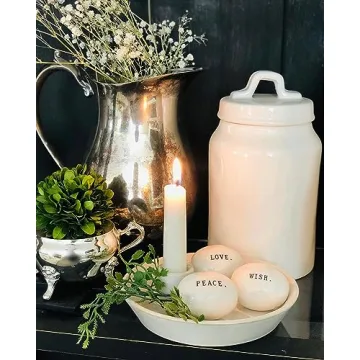 Stylish DN DECONATION Ceramic Candle Holder with Tray