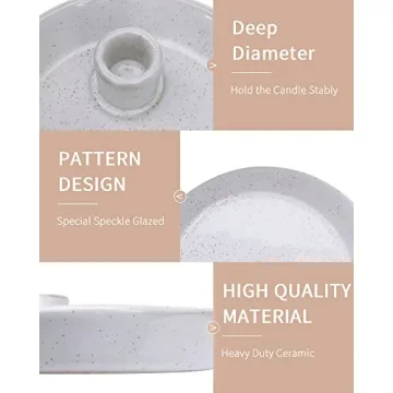 Stylish DN DECONATION Ceramic Candle Holder with Tray