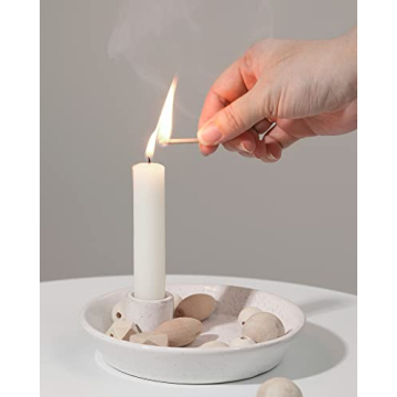 Stylish DN DECONATION Ceramic Candle Holder with Tray