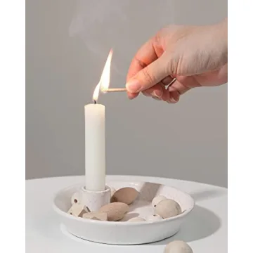 Stylish DN DECONATION Ceramic Candle Holder with Tray