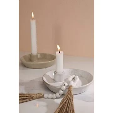 Stylish DN DECONATION Ceramic Candle Holder with Tray