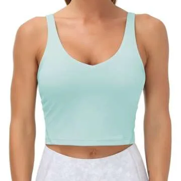Women’s Longline Sports Bra Medium Support Yoga Tank Tops