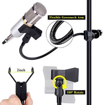 B-Land 10" Ring Light with Tripod Stand & 3 Phone Holders & Flexible Clip Microphone Holder for Multicam Live Stream, LED YouTube Lighting Kit Photo Light for Videos & Photography