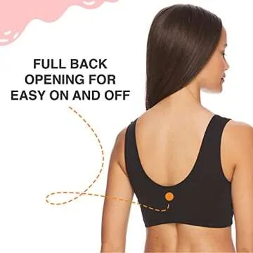 Lamaze Women's Cotton Spandex Sleep Bra for Nursing and Maternity, Black, Medium