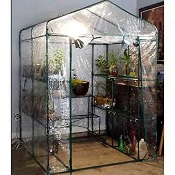 Home-Complete 514537FXW Walk-in Greenhouse-Indoor Outdoor with 8 Sturdy Shelves-Grow Plants, Seedlings, Herbs, or Flowers in Any Season-Gardening Rack, Green