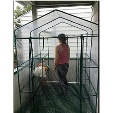 Home-Complete 514537FXW Walk-in Greenhouse-Indoor Outdoor with 8 Sturdy Shelves-Grow Plants, Seedlings, Herbs, or Flowers in Any Season-Gardening Rack, Green