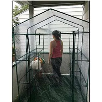 Home-Complete 514537FXW Walk-in Greenhouse-Indoor Outdoor with 8 Sturdy Shelves-Grow Plants, Seedlings, Herbs, or Flowers in Any Season-Gardening Rack, Green