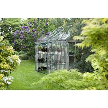 Home-Complete 514537FXW Walk-in Greenhouse-Indoor Outdoor with 8 Sturdy Shelves-Grow Plants, Seedlings, Herbs, or Flowers in Any Season-Gardening Rack, Green