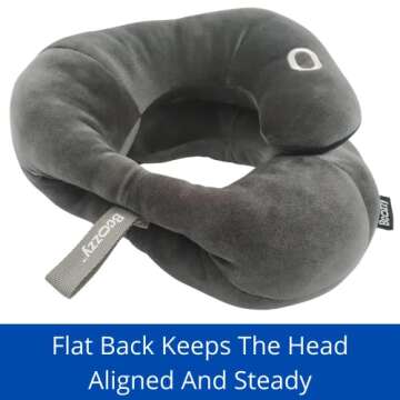 BCOZZY Neck Brace Pillow - Patented Relief for Neck Pain and Supportive Sleep-Soft, Washable, and Adjustable for Comfortable Resting. Black