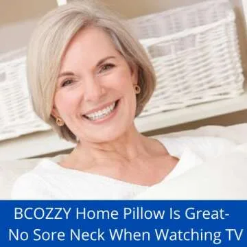 BCOZZY Neck Brace Pillow - Patented Relief for Neck Pain and Supportive Sleep-Soft, Washable, and Adjustable for Comfortable Resting. Black