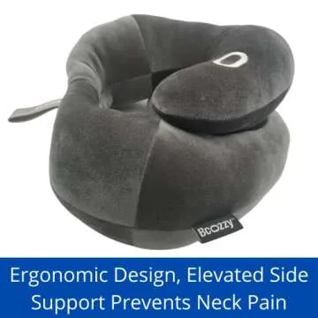 BCOZZY Neck Brace Pillow - Patented Relief for Neck Pain and Supportive Sleep-Soft, Washable, and Adjustable for Comfortable Resting. Black