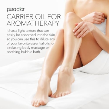 PURA D'OR Organic Sweet Almond Oil for Skin & Hair Care