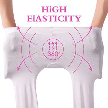 MANZI 3 Pairs Women's Footed Ballet Dance Tights 40 Denier White XXL